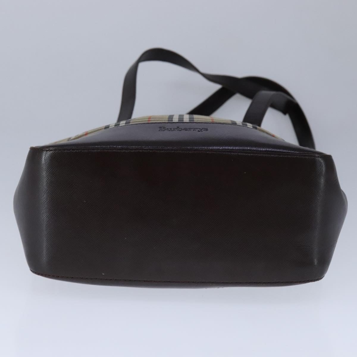 Burberry Nova Check Tote Bag Canvas Leather Beige - 5