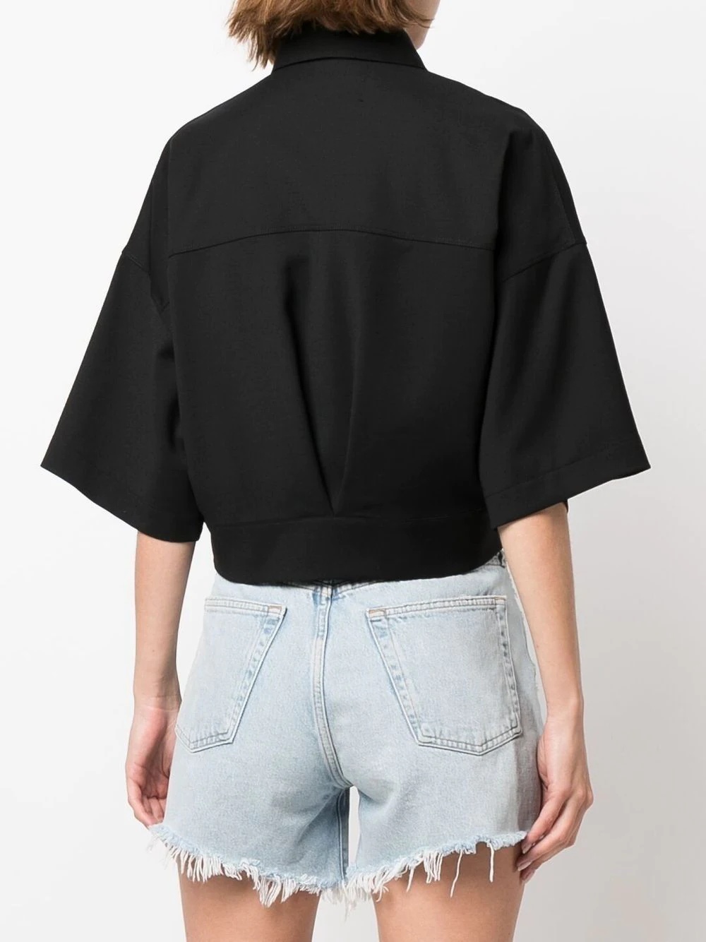 cropped cotton shirt - 4