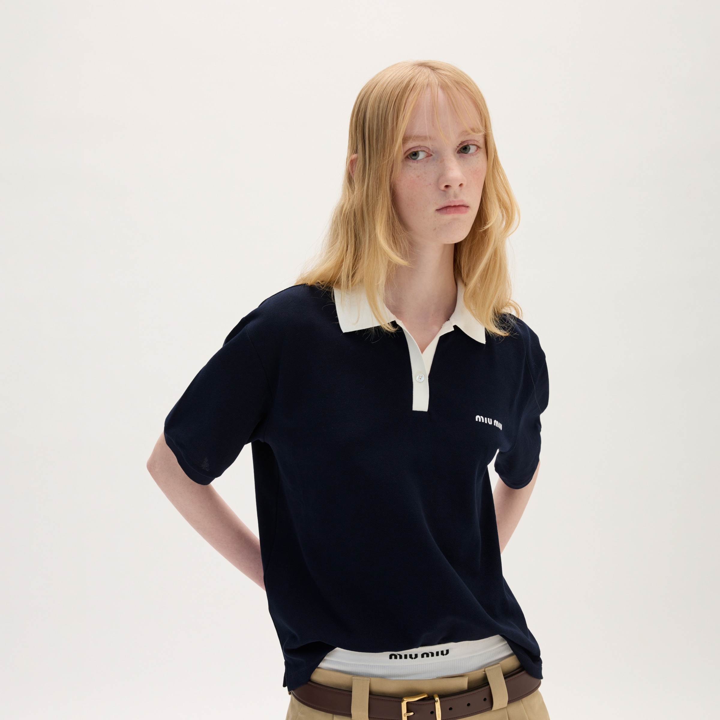 Cotton piqué polo shirt - 5