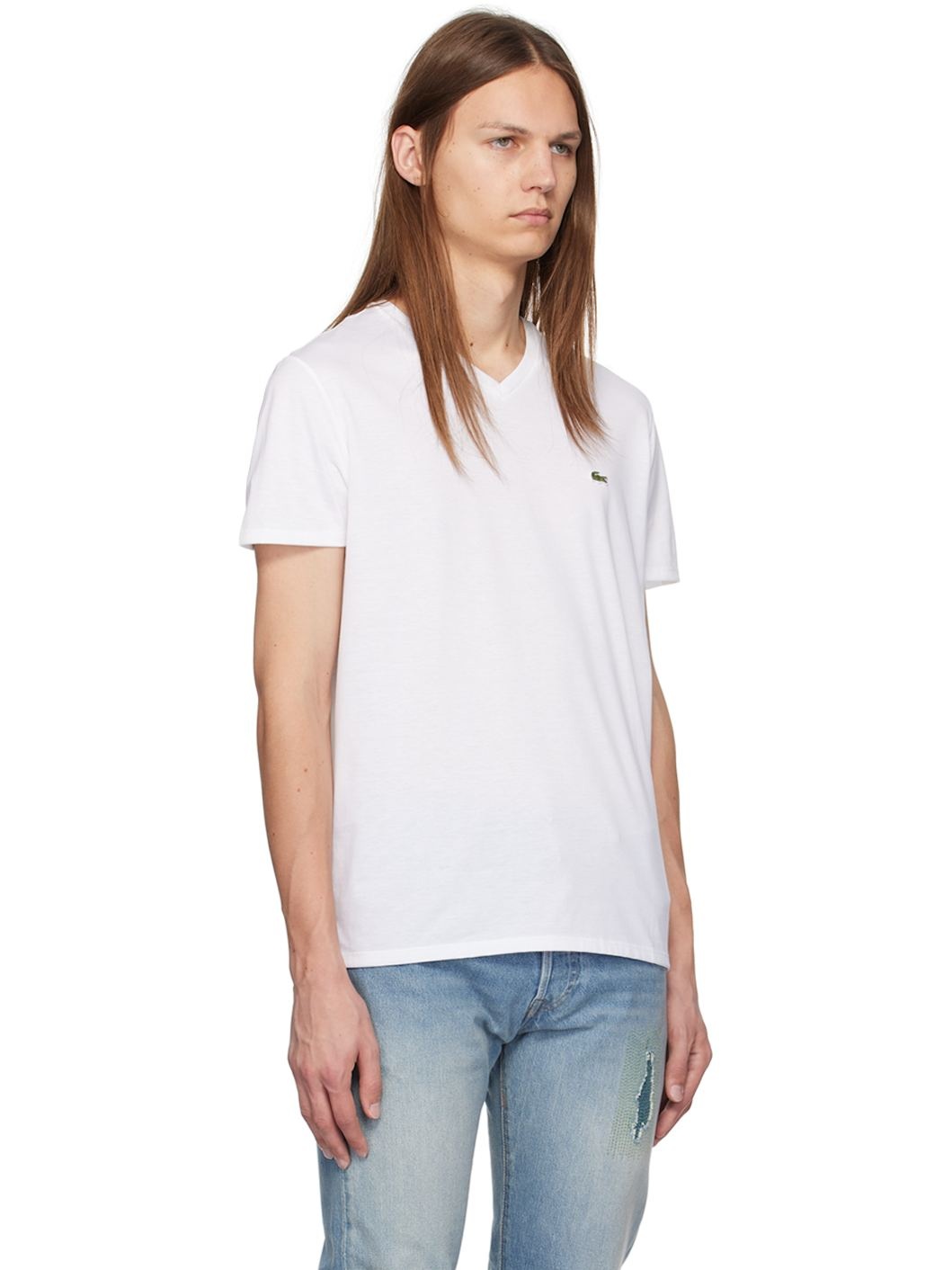 White V-Neck T-Shirt - 2