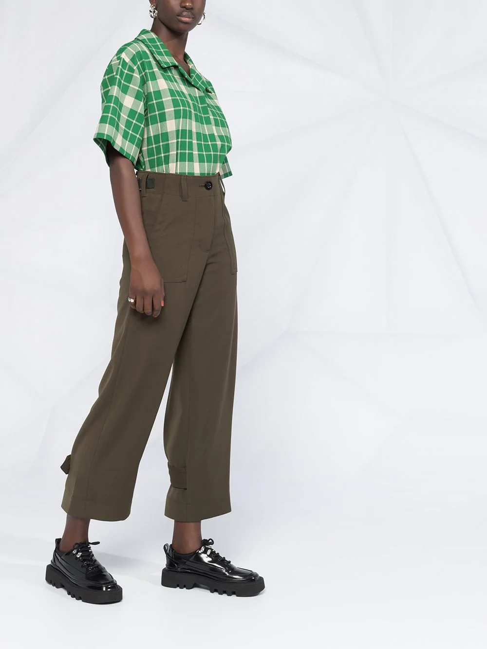 high-waisted cropped trousers - 4