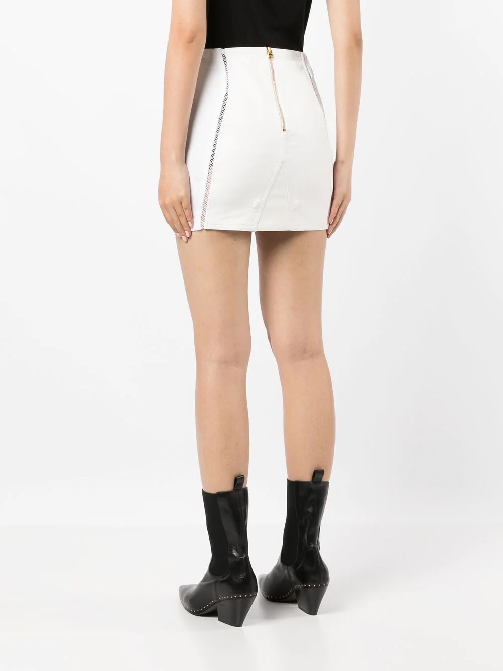panelled mini skirt - 4