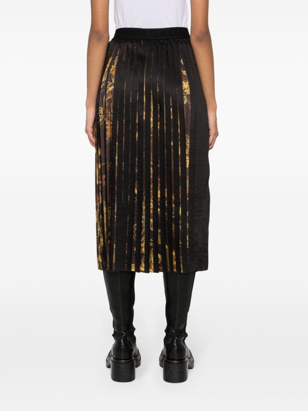 Watercolour Couture pleated midi skirt - 4