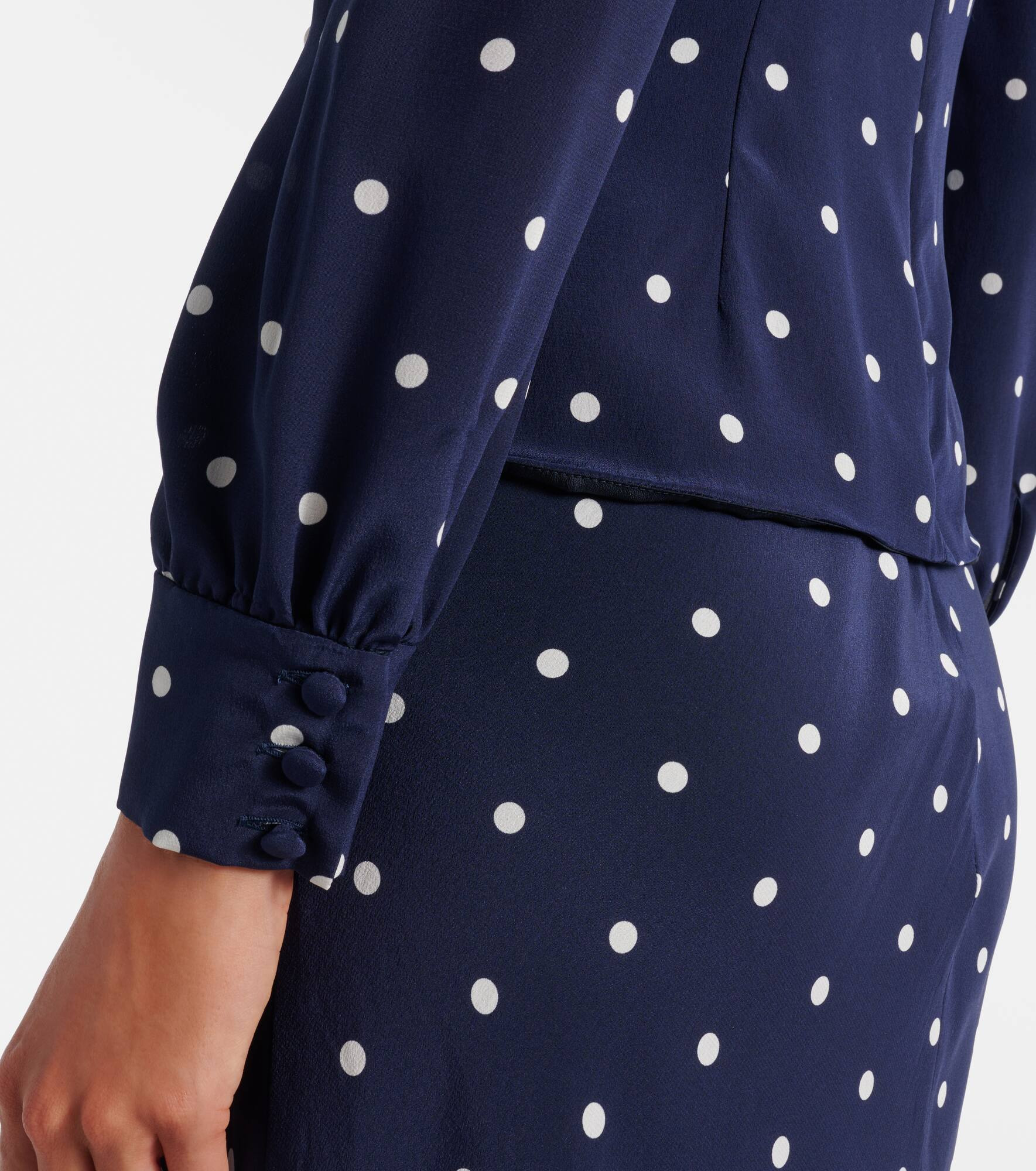 Polka-dot silk midi dress - 6