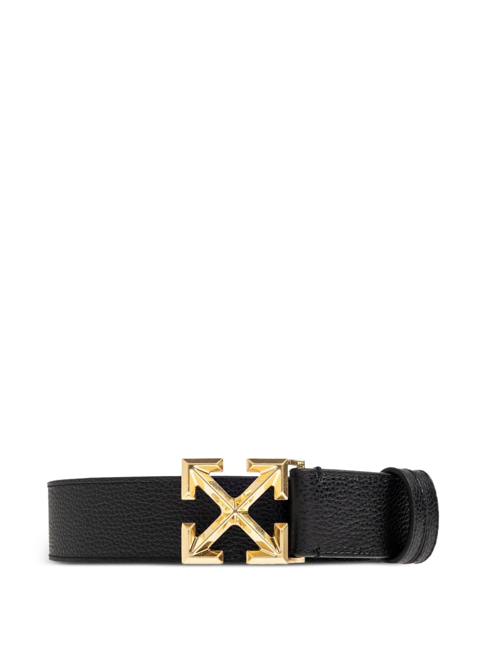 Arrow buckle grained leather belt - 1