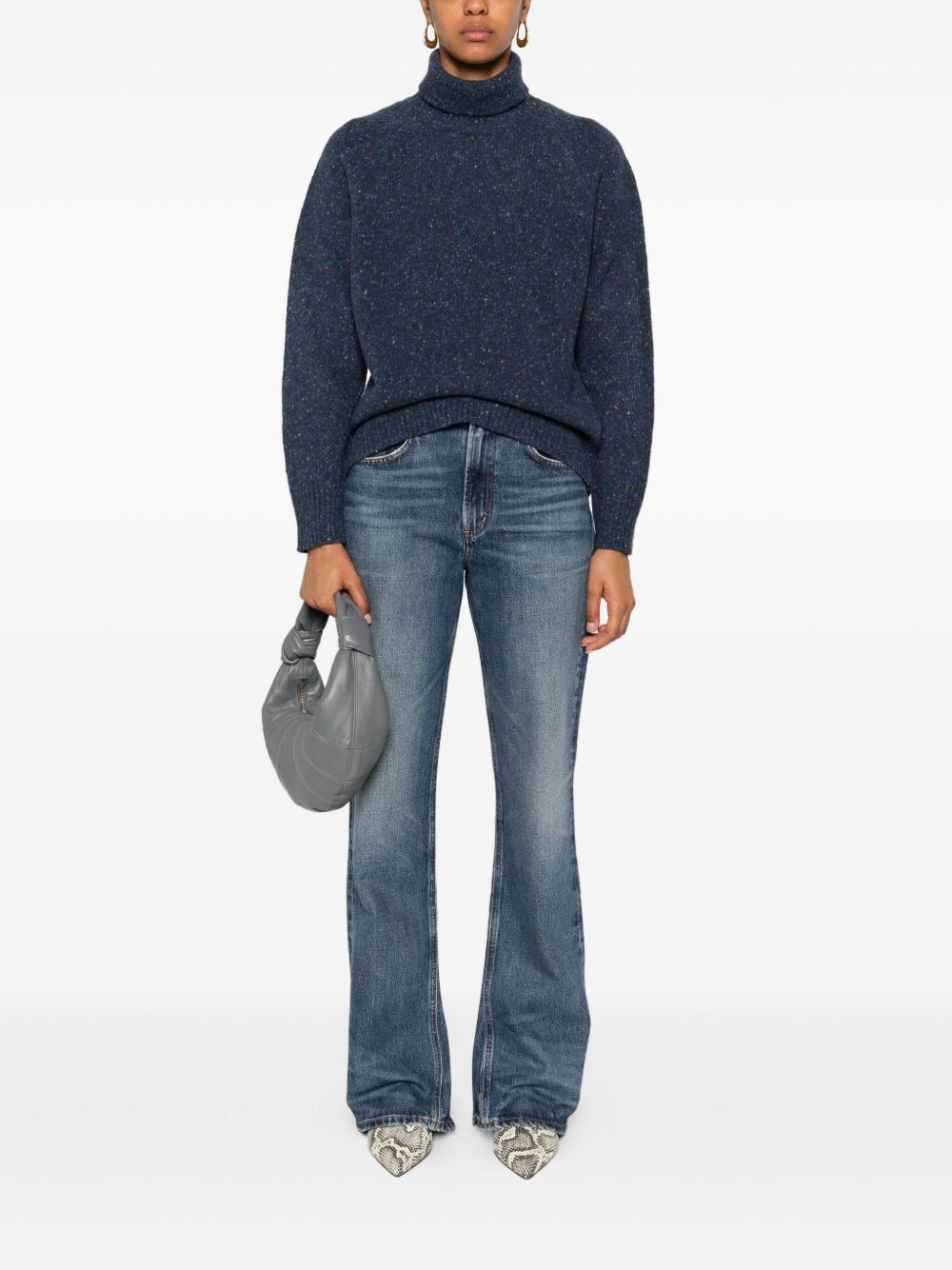 flared regenerative-cotton jeans - 2