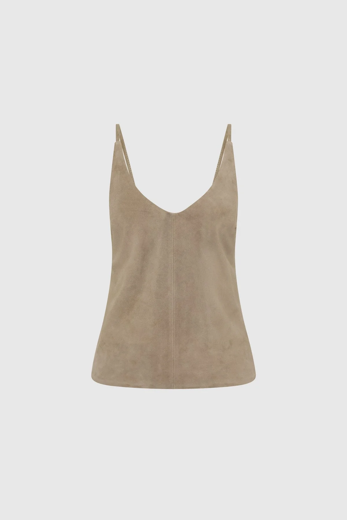 Suede Low Back Tie Top - Earth - 1