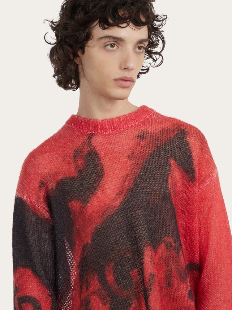 MUSTANG PRINT OVERSIZE SWEATER - 4