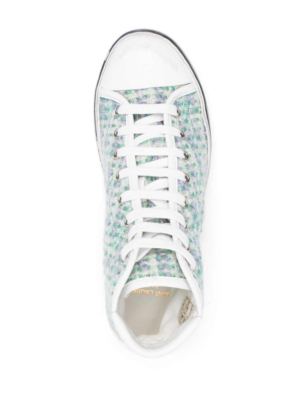 tweed logo patch trainers - 4