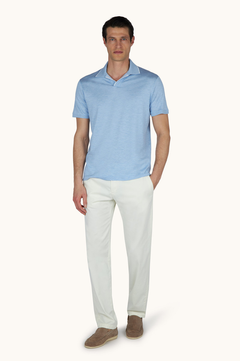 Paul & Shark OPEN COLLAR POLO IN COTTON AND SILK outlook