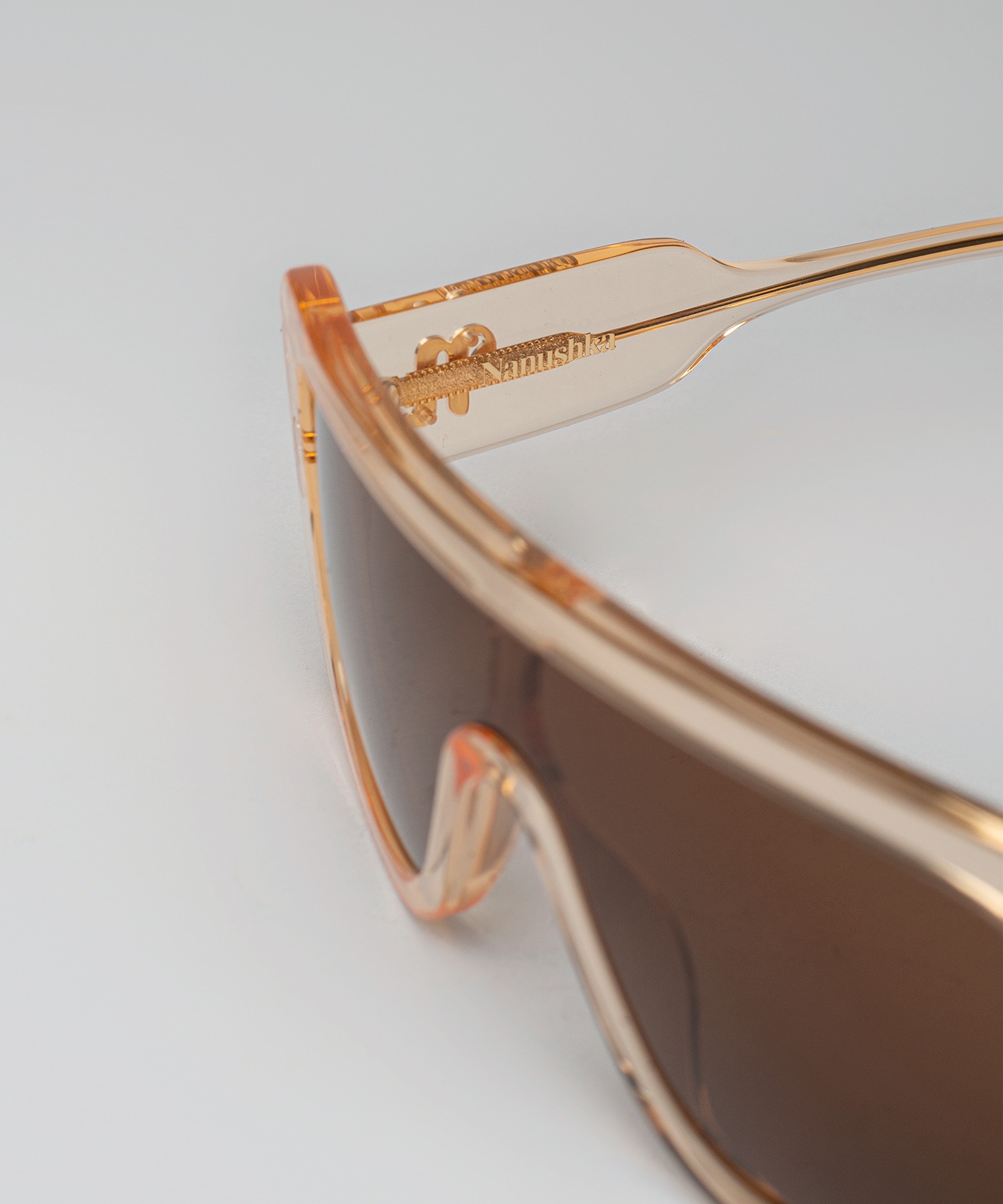 MONSINO - Oversized square-frame sunglasses - Transparent champagne - 3
