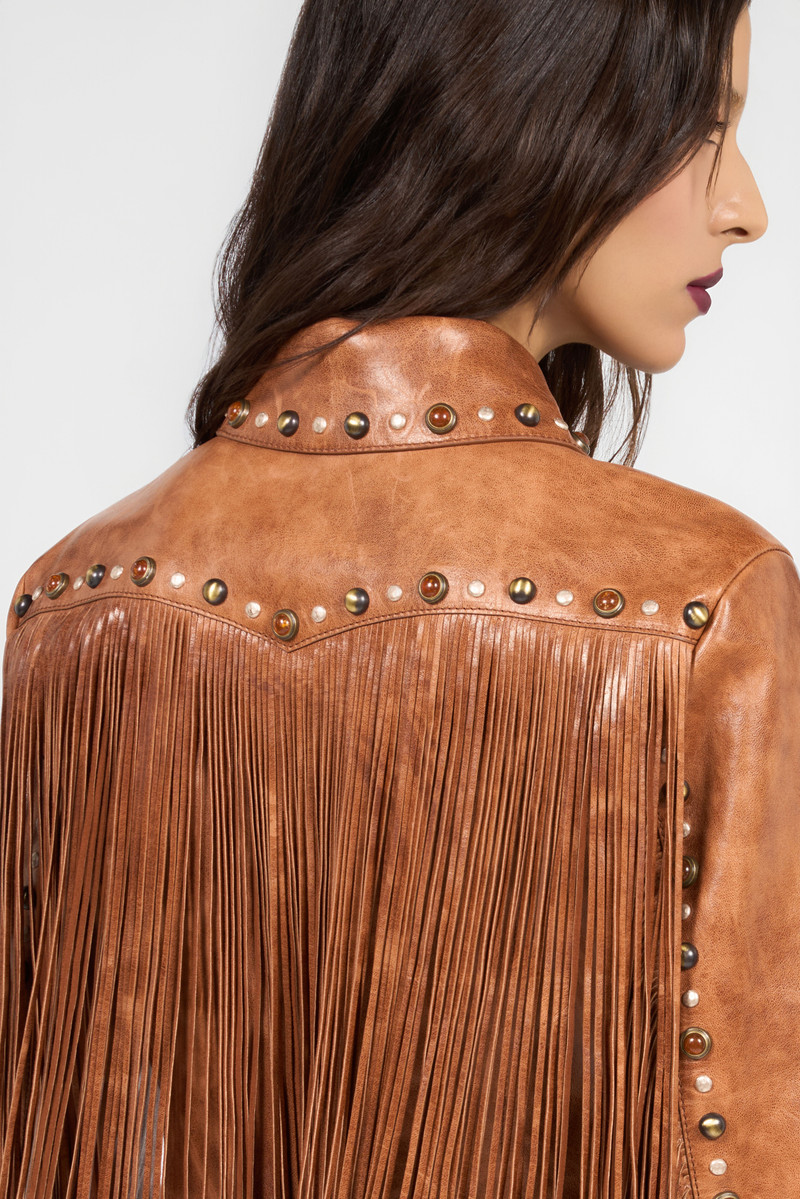 Leather Jacket With Fringes And Studs 6