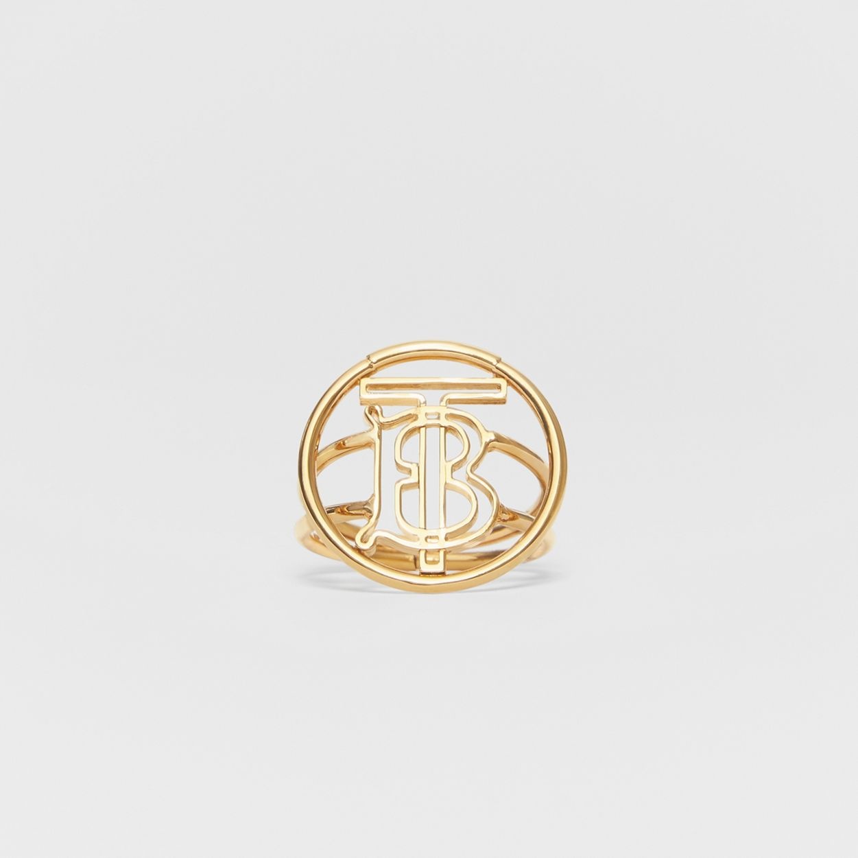 Large Gold-plated Monogram Motif Ring - 1