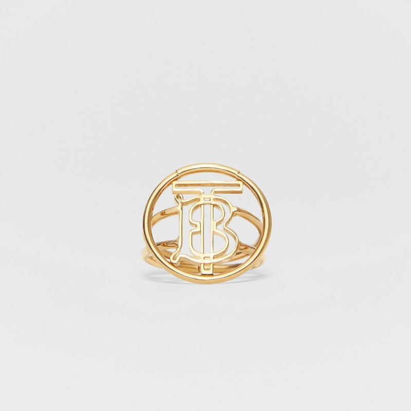 Large Gold-plated Monogram Motif Ring 1