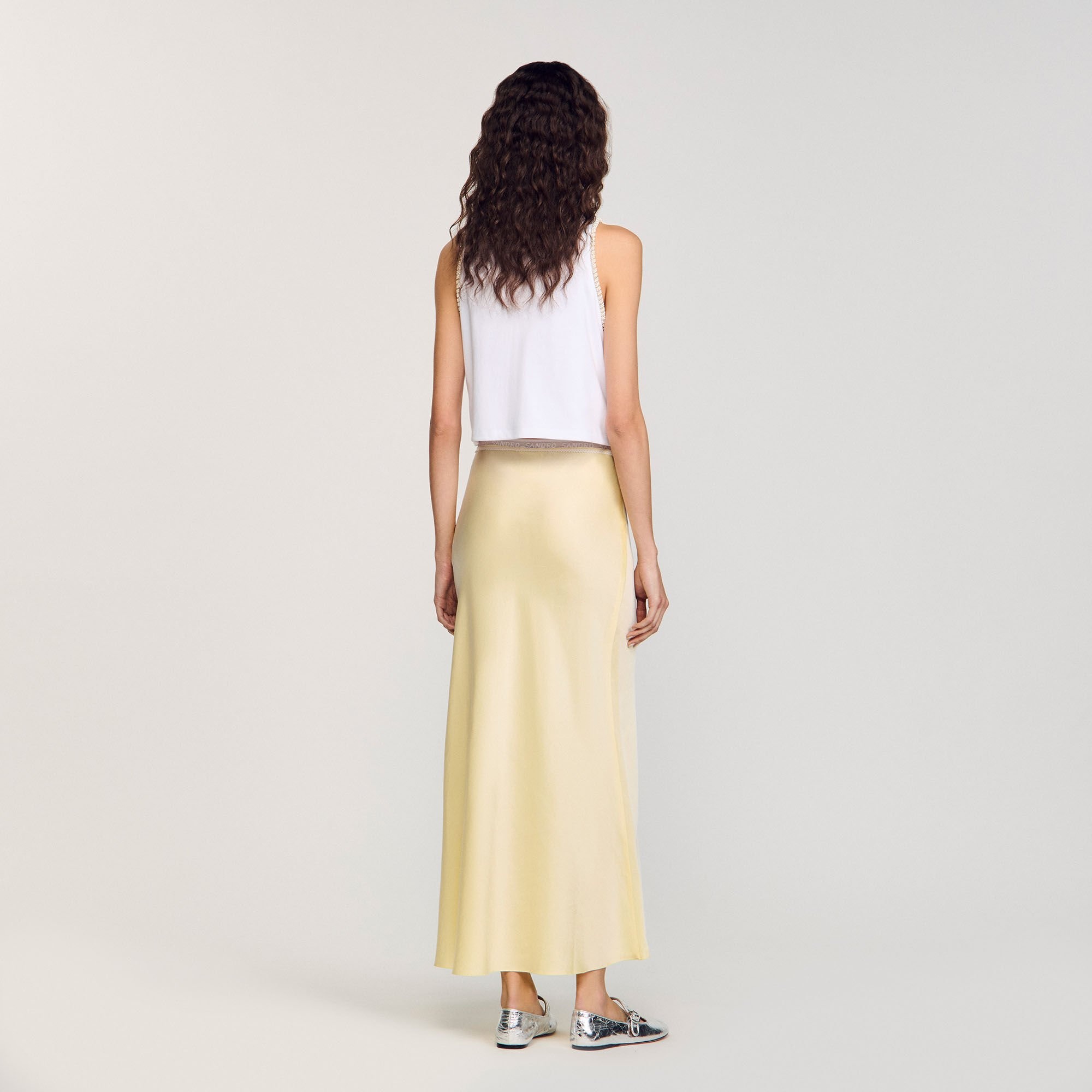 MAXI SATIN-EFFECT SKIRT - 5