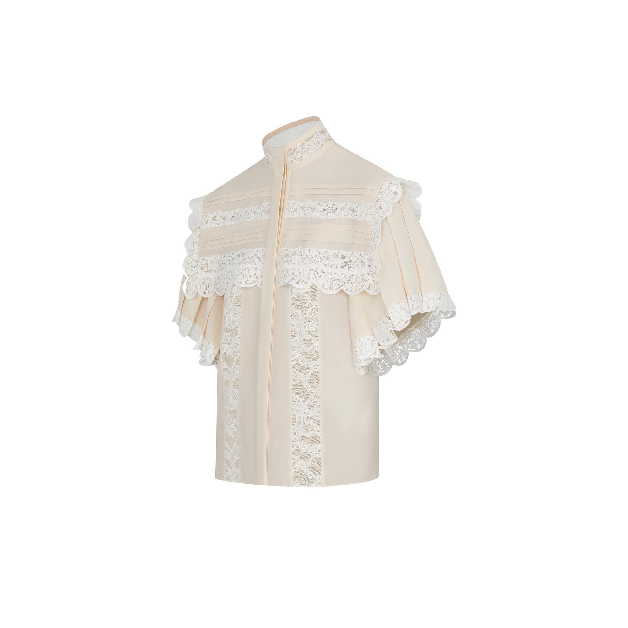 Victorian-Inspired Silk Georgette Blouse - 2