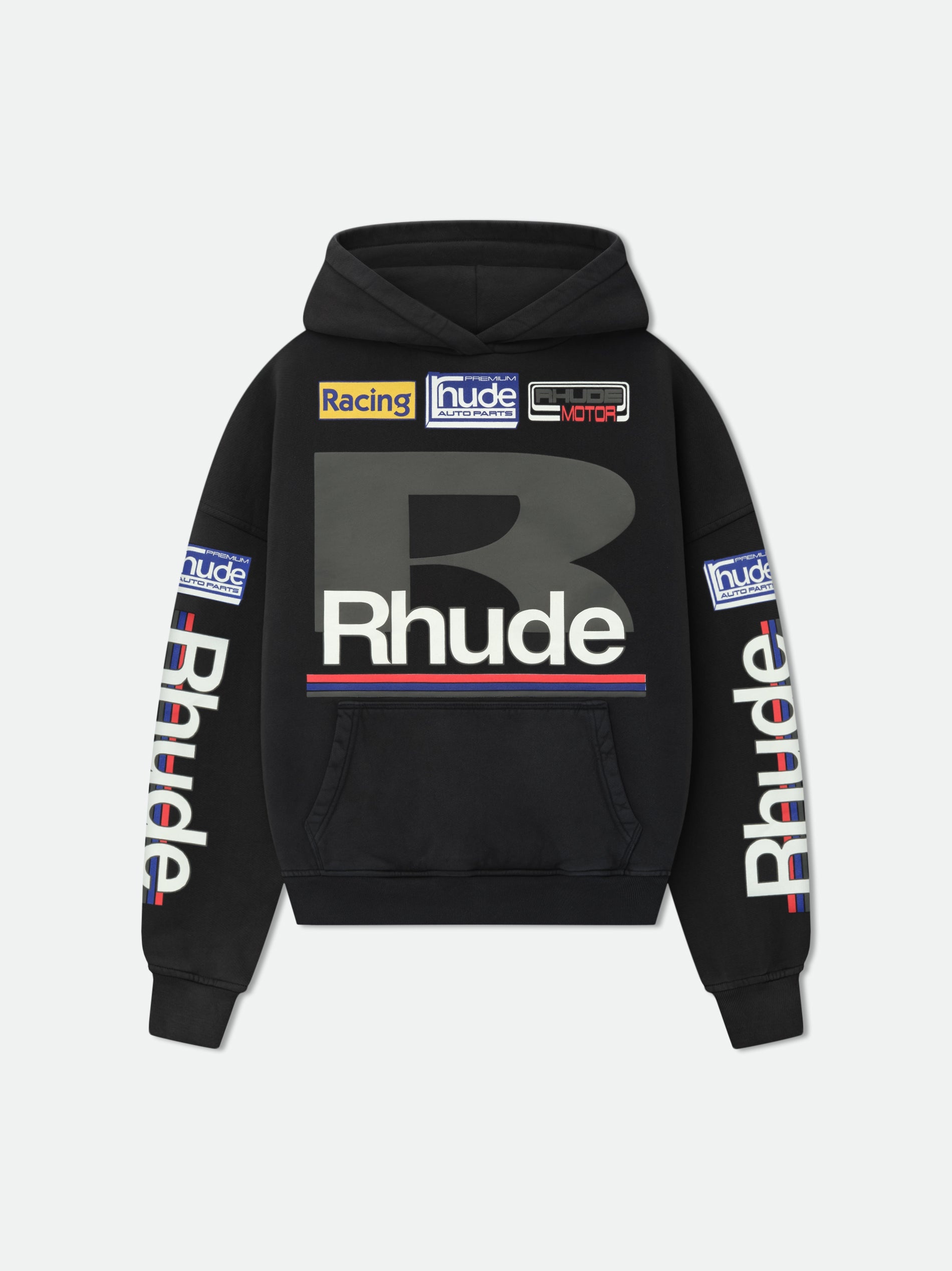 【関税込み】Rhude ブラック Petrol Patch フーディ Rhude PETROL PATCH HOODIE | REVERSIBLE