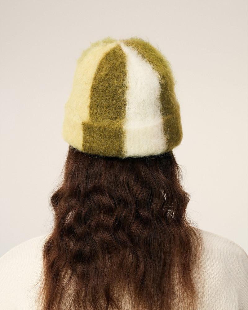GREEN ALPACA STRIPED AMI DE COEUR BEANIE 6