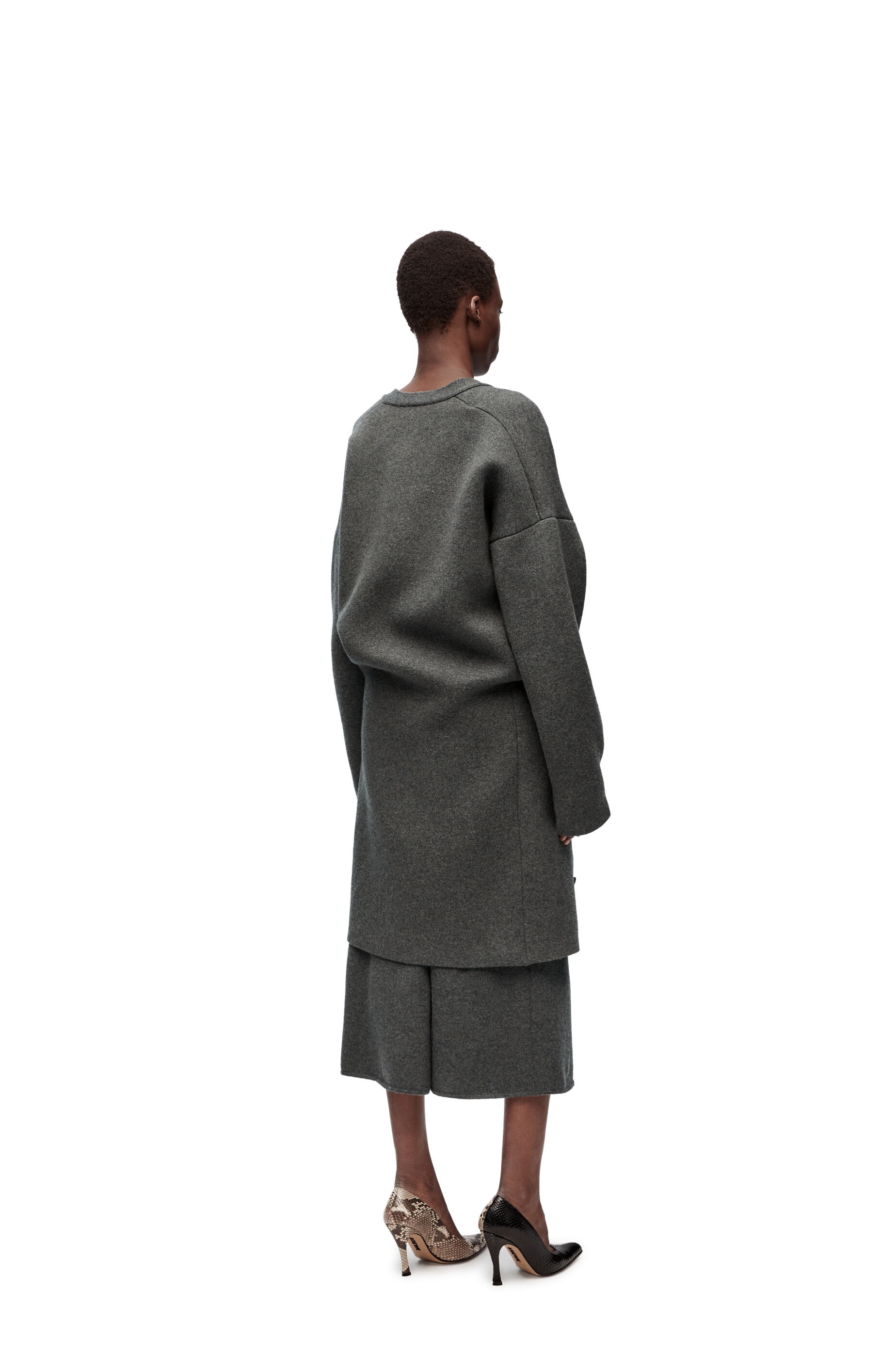 Draped coat in wool blend - 3