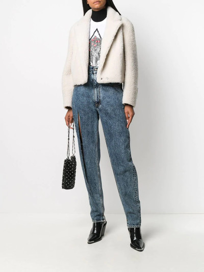 Off-White cropped shearling jacket outlook