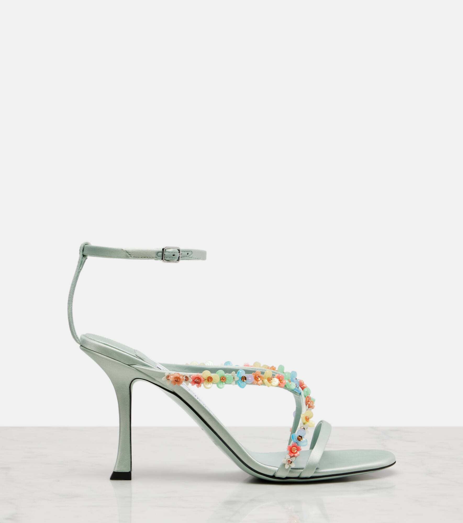 Blanche 90 floral satin sandals - 4
