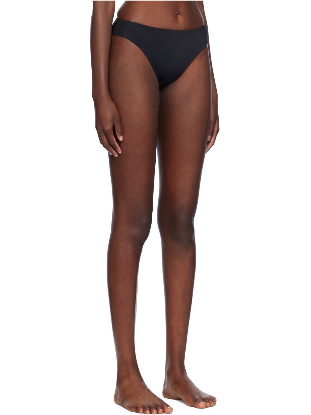 Black High Leg Bikini Bottom - 2