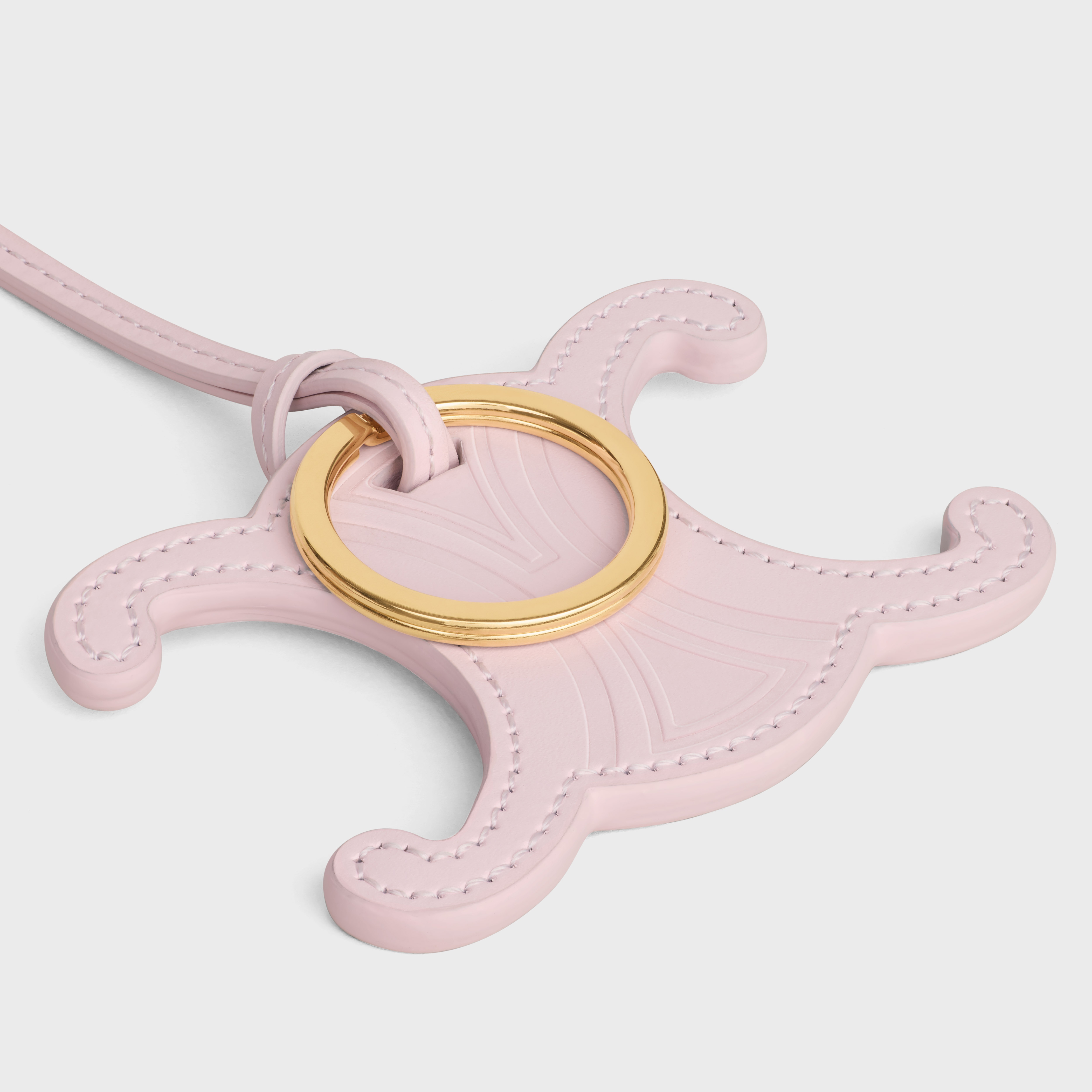 TRIOMPHE KEYRING CHARM in SMOOTH CALFSKIN with Gold Finishing - 4