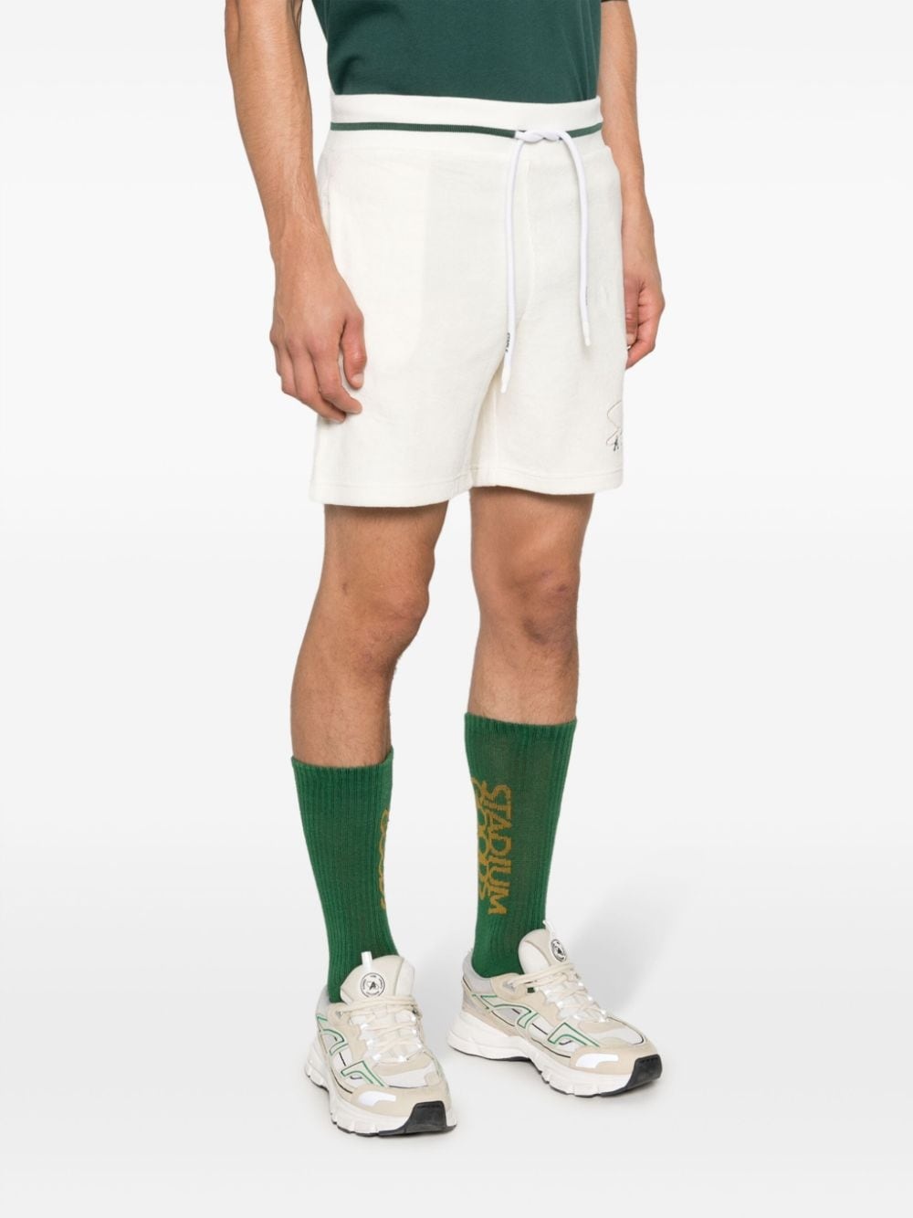 logo-embroidered track shorts - 4