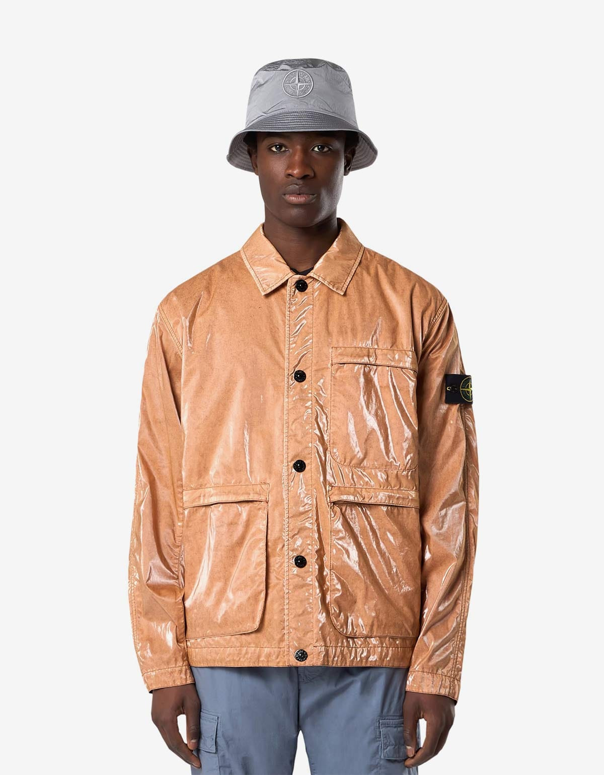 Stone Island Mussola Prismatica ‘Pietra’ Brown Coach Jacket - 2