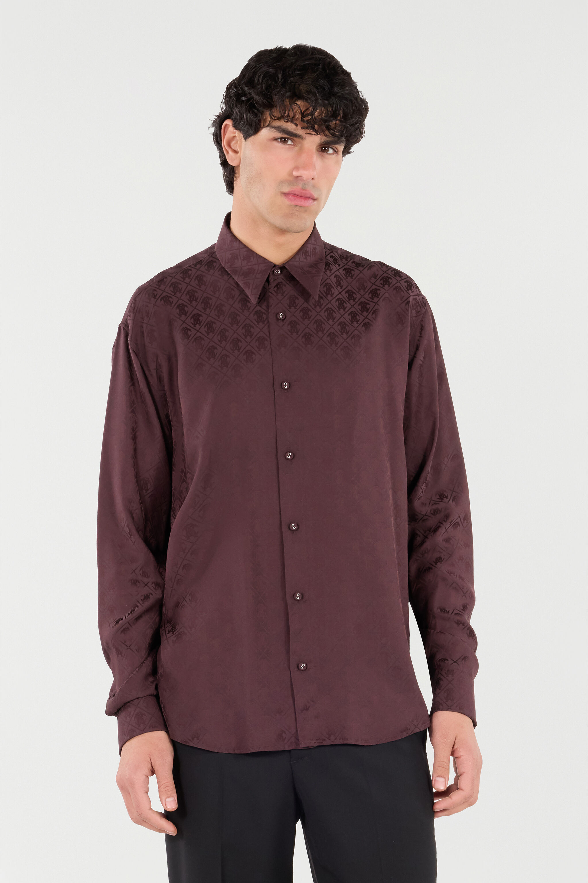 Silk-Blend Shirt With All-Over Monogram - 3