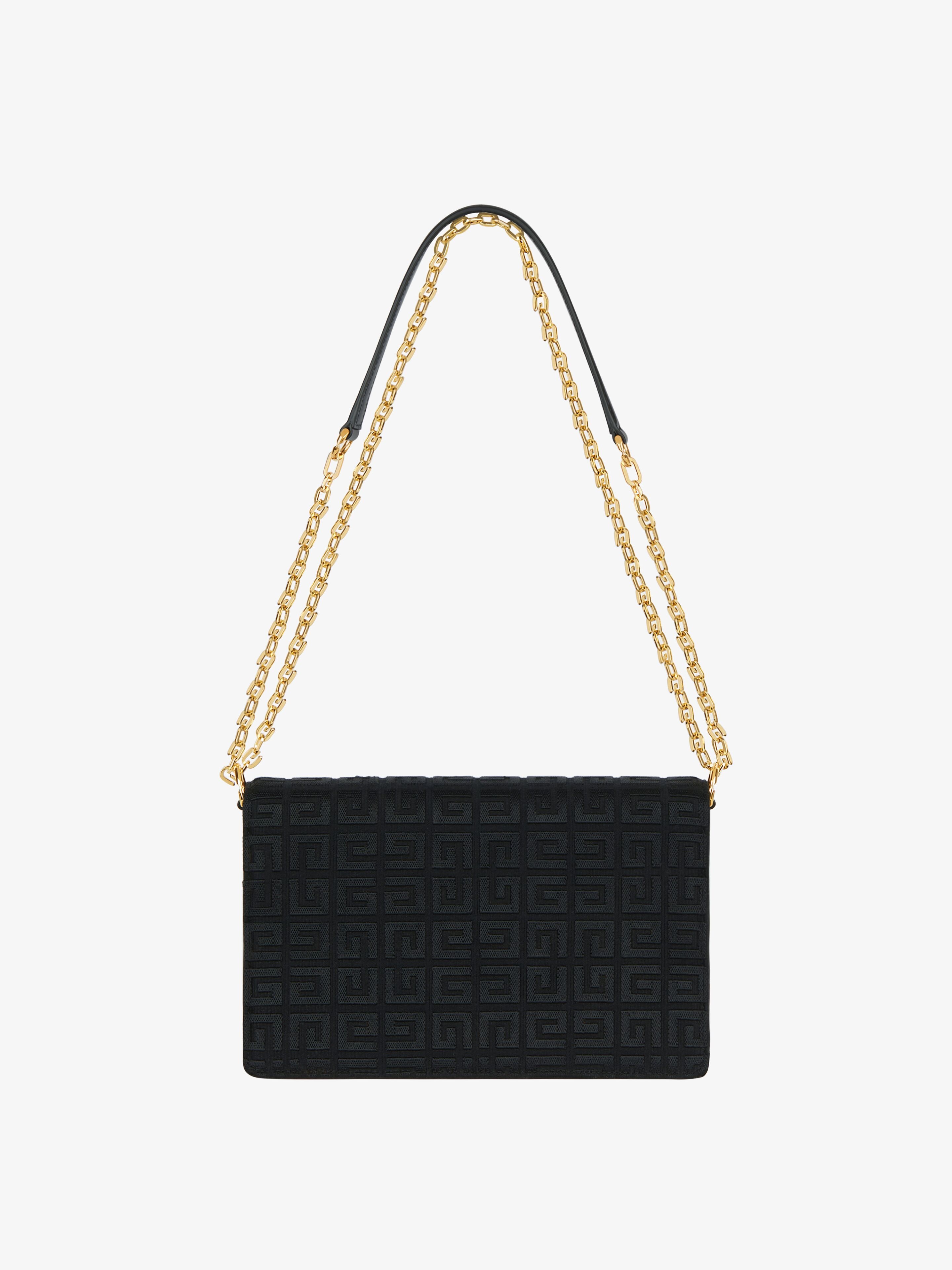 4G MEDIUM BAG IN 4G EMBROIDERED CANVAS WITH CHAIN - 5