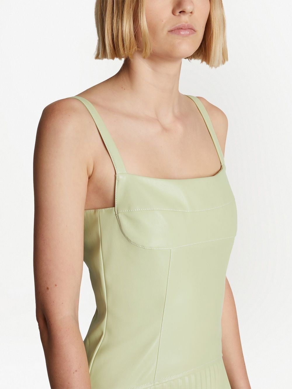 faux-leather drop-waist dress - 5