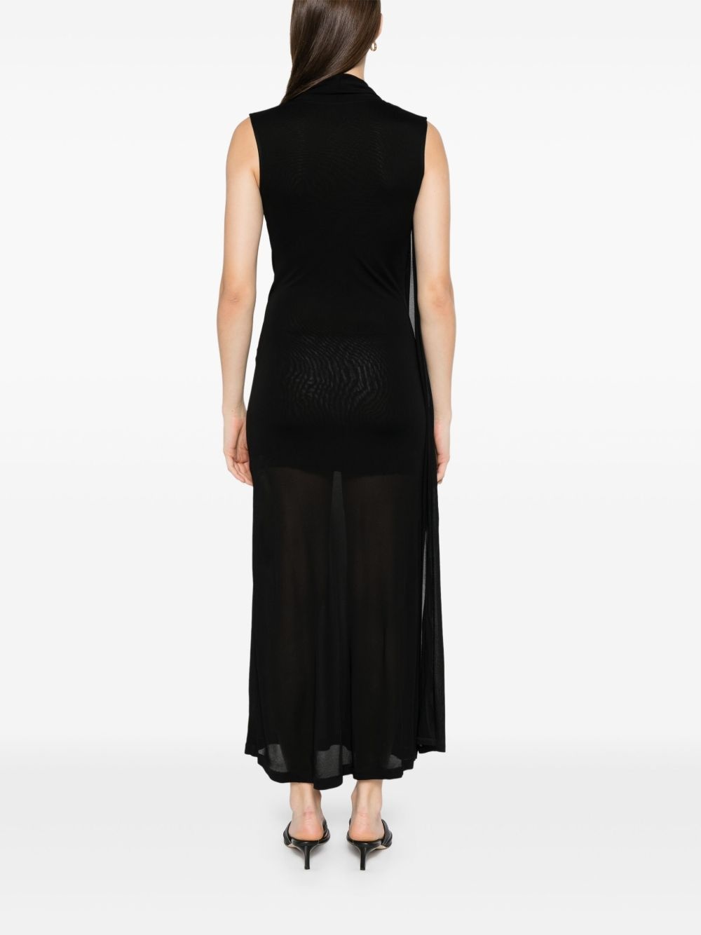 overlapped scarf dress - 4