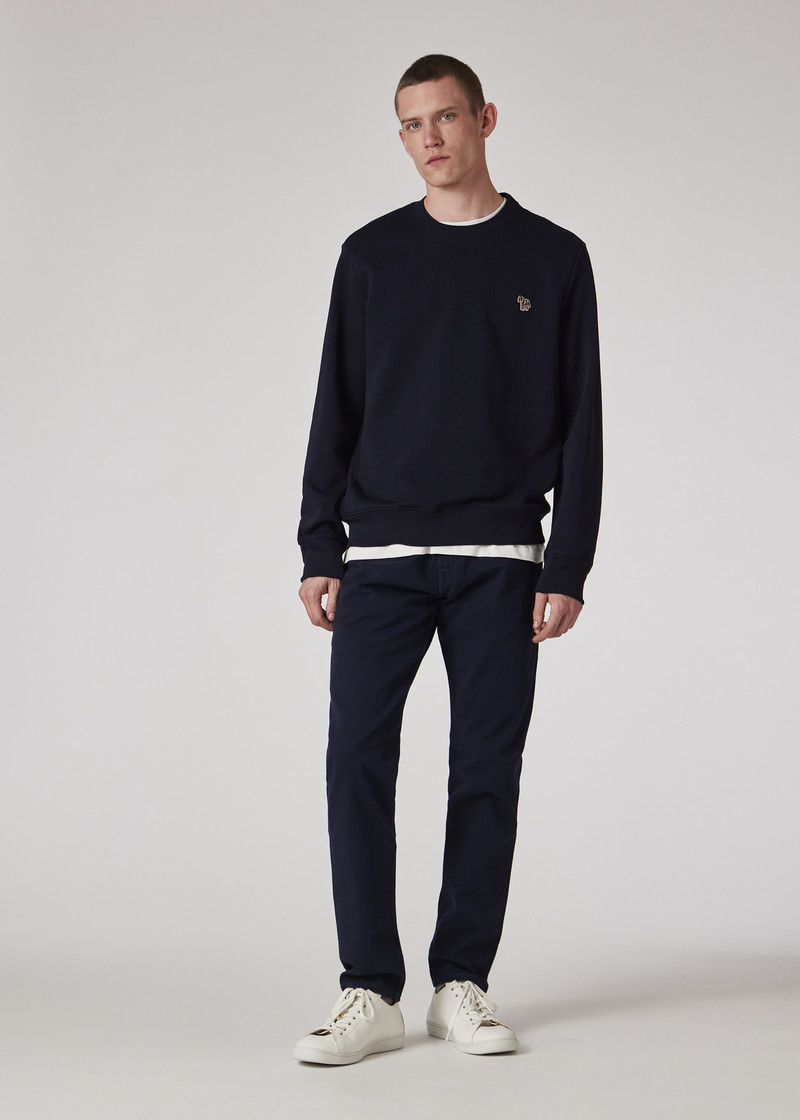 Tapered-Fit Garment Dyed Navy Jeans 5