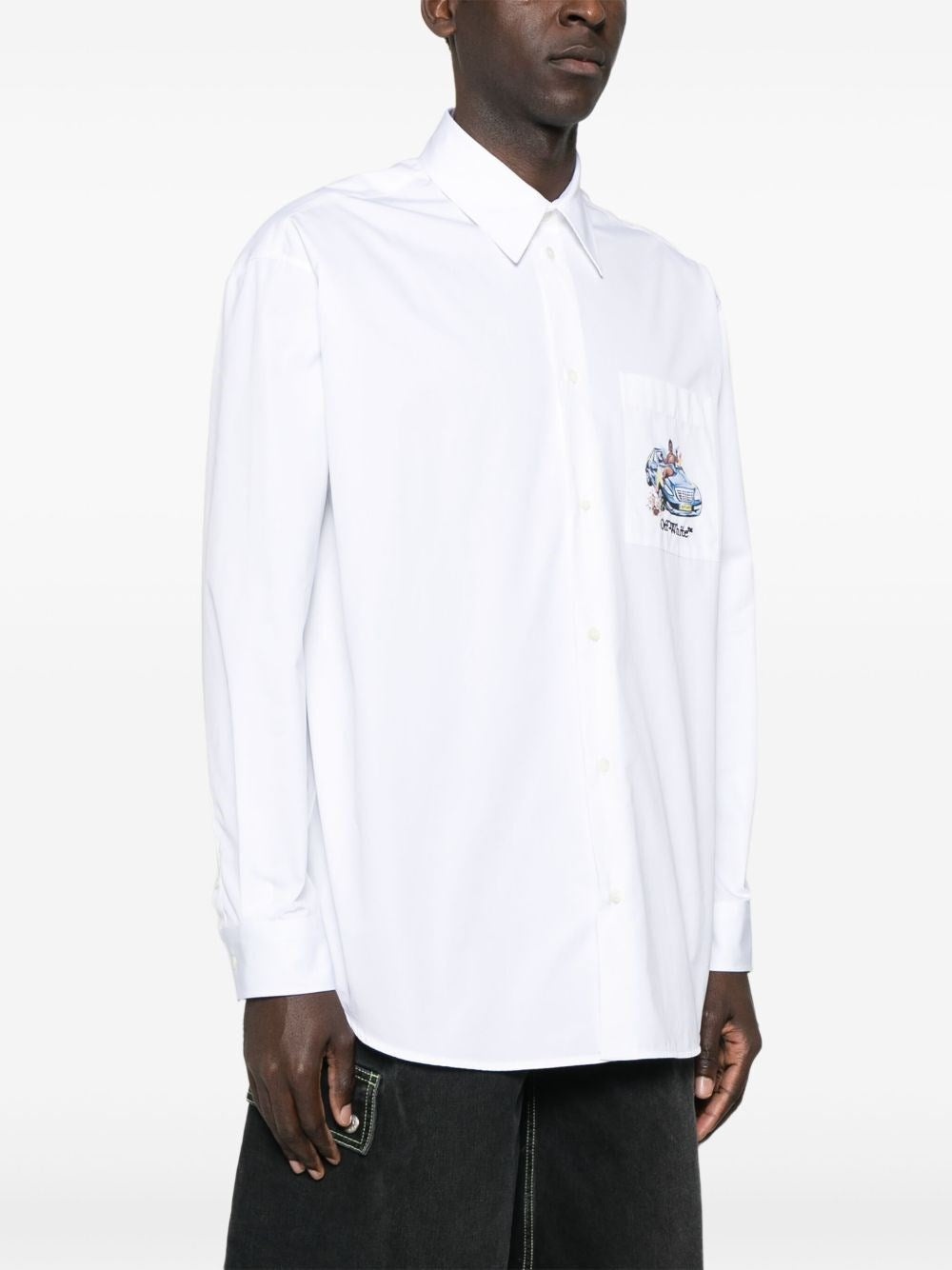 Off White Men `Fresco Arrow Popl` Overshirt - 5