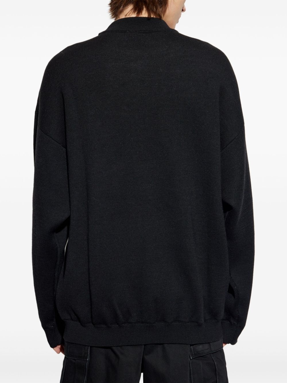 slogan-intarsia sweater - 4