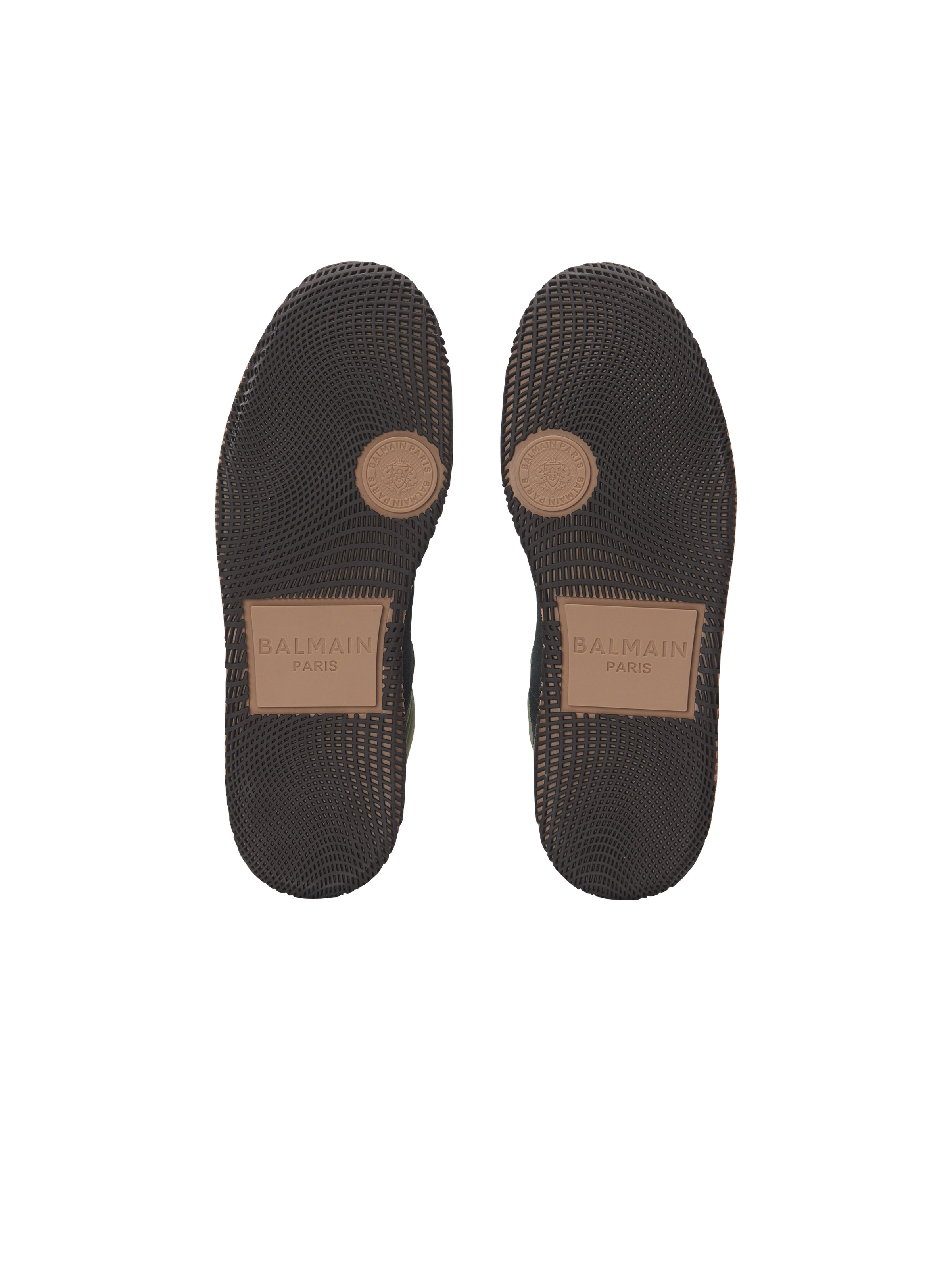 Balmain Swan Mid-Top trainers in calfskin and suede - 4