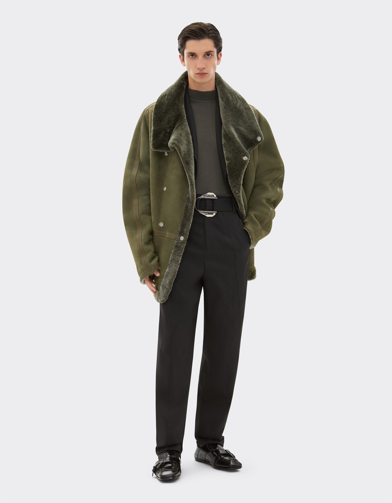 Ferrari Peacoat in shearling with astrakhan effect outlook