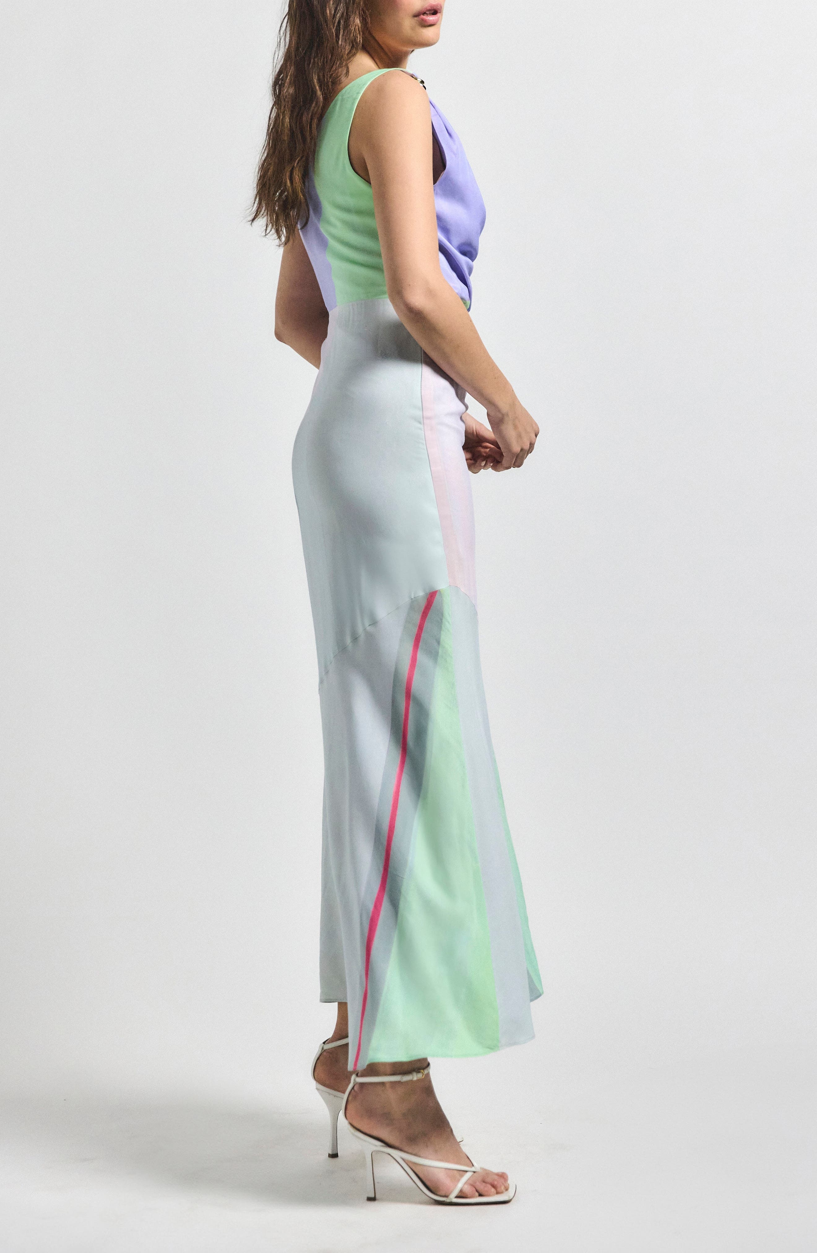 Derek Lam 10 Crosby Gabrielle Print Sleeveless Mermaid Maxi Dress in Opaline Multi at Nordstrom - 3
