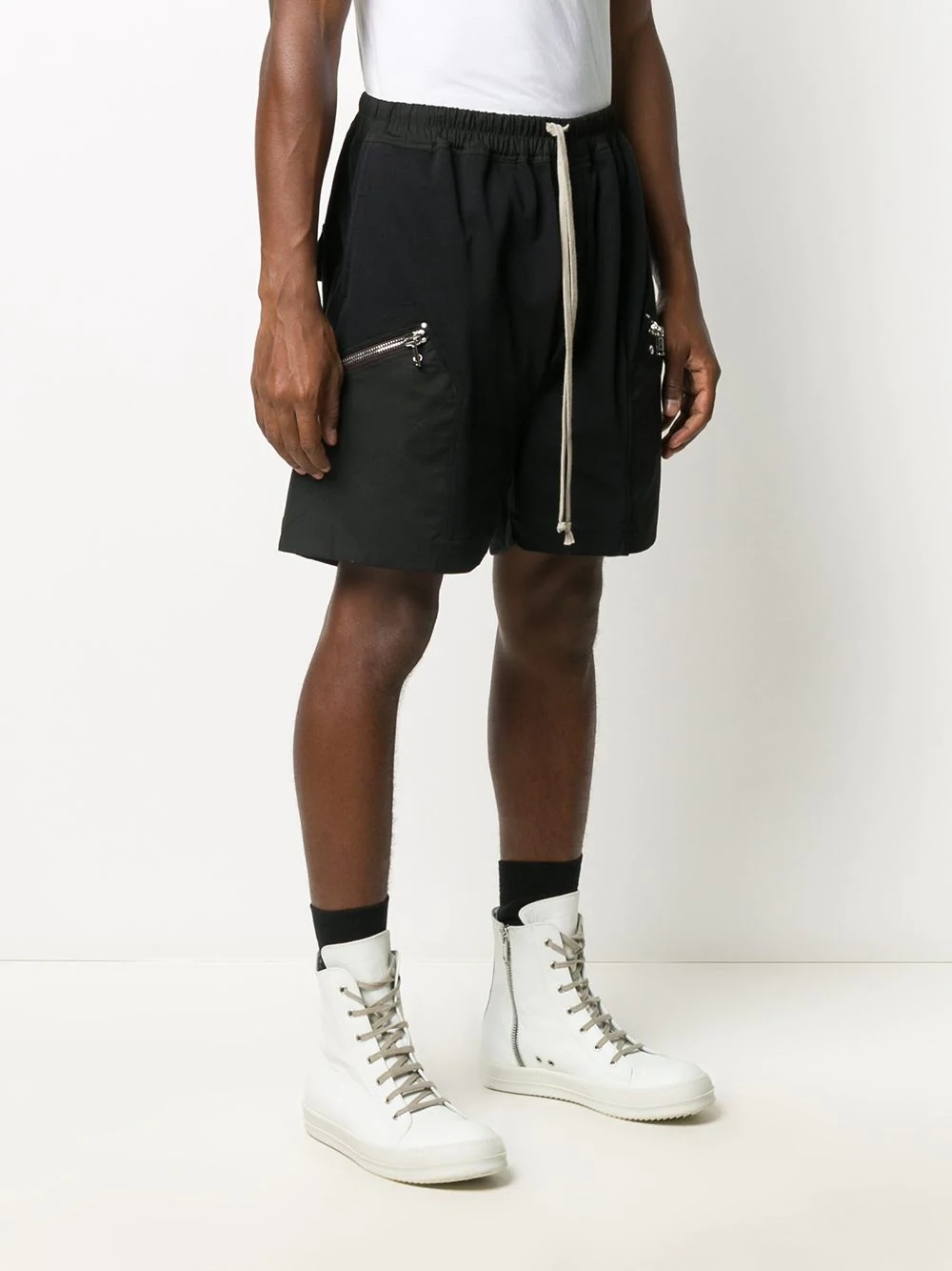 drawstring cargo shorts - 3