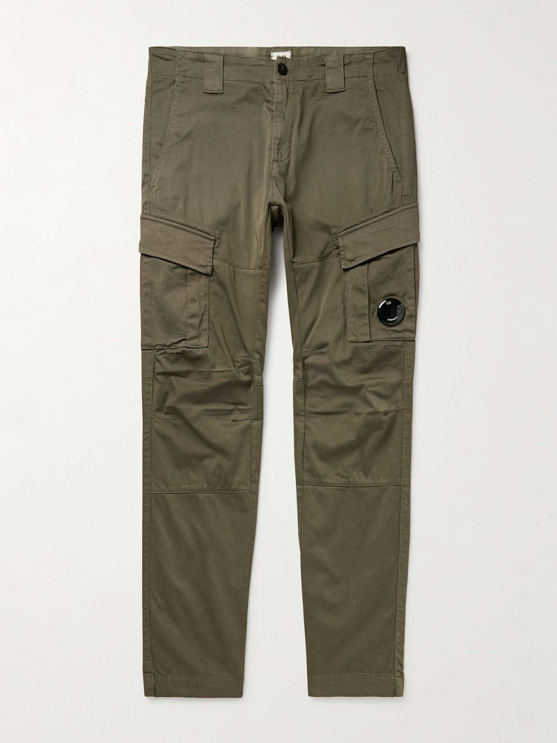 Slim-Fit Tapered Logo-Appliquéd Stretch-Cotton Sateen Cargo Trousers 1
