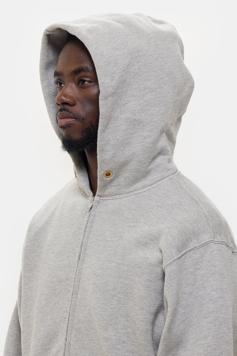 Heavyweight Zip Hoodie in Heather Grey - 4