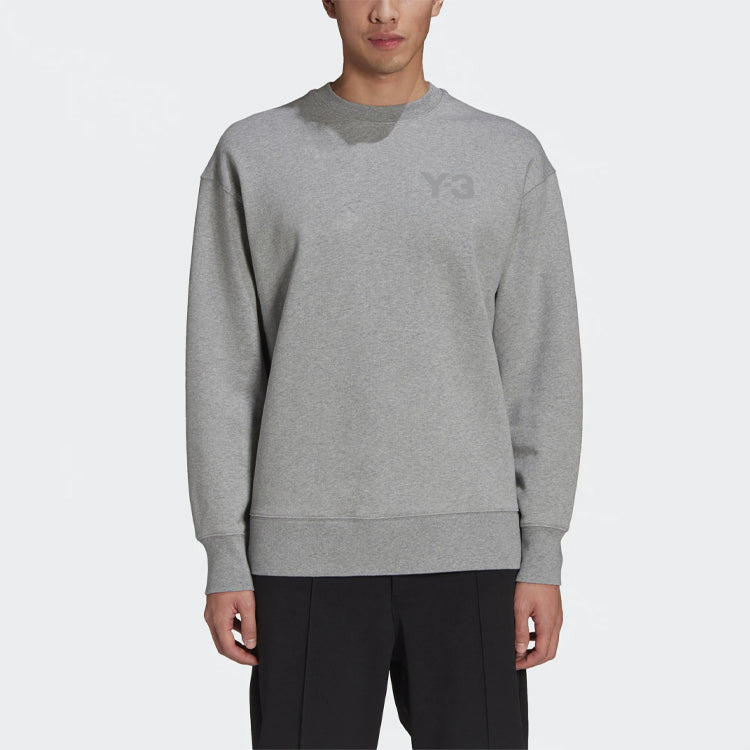 Men's Y-3 SS21 Logo Round Neck Pullover Gray GV4195 - 2