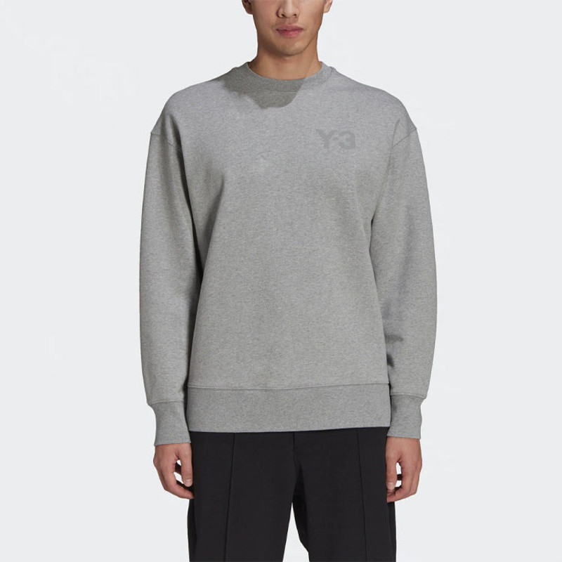 Y-3 Men's Y-3 SS21 Logo Round Neck Pullover Gray GV4195 outlook