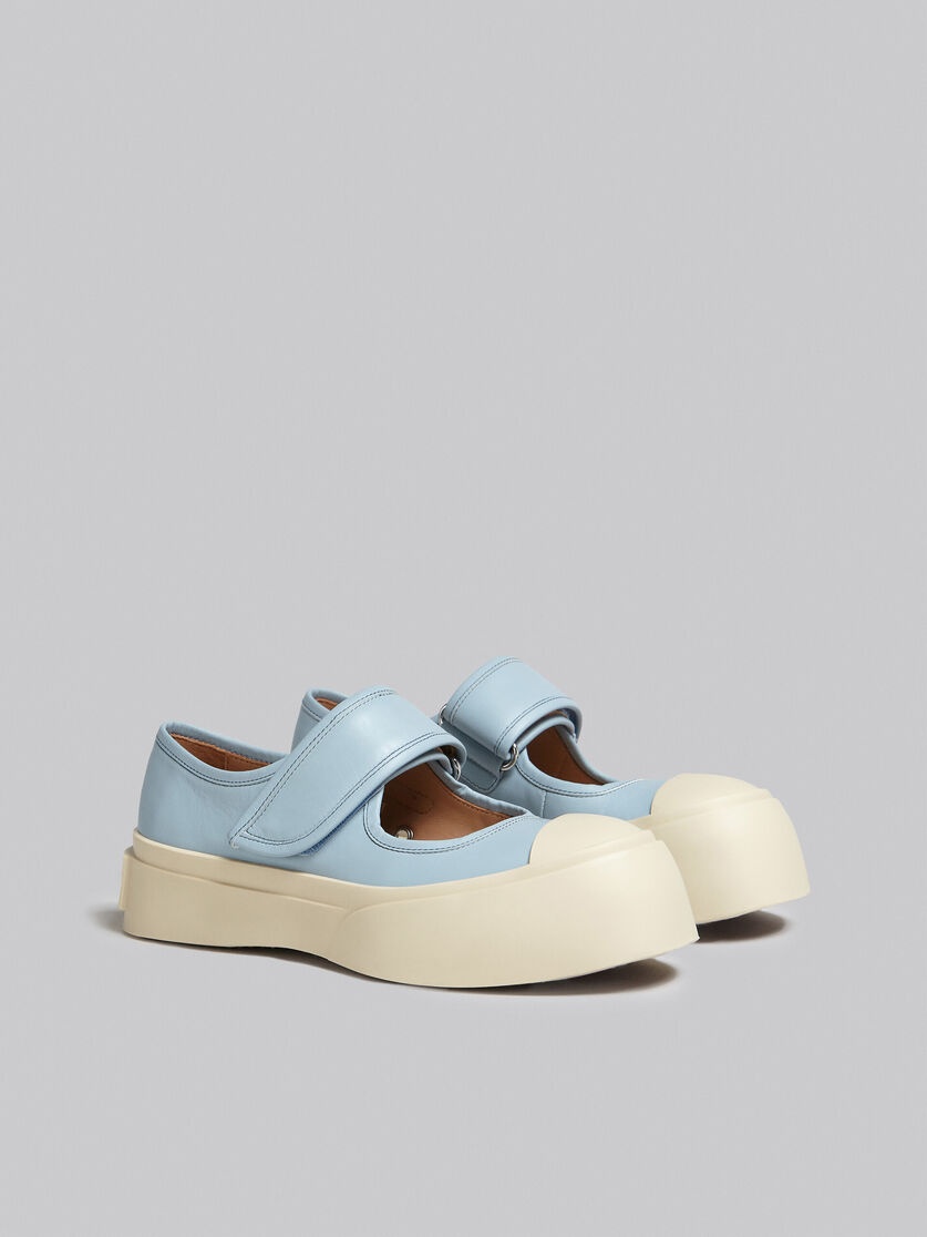 LIGHT BLUE NAPPA LEATHER MARY JANE SNEAKER - 2