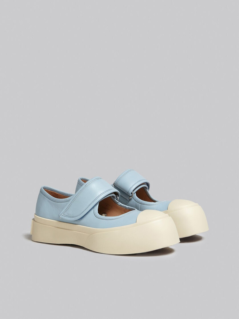 Marni LIGHT BLUE NAPPA LEATHER MARY JANE SNEAKER outlook