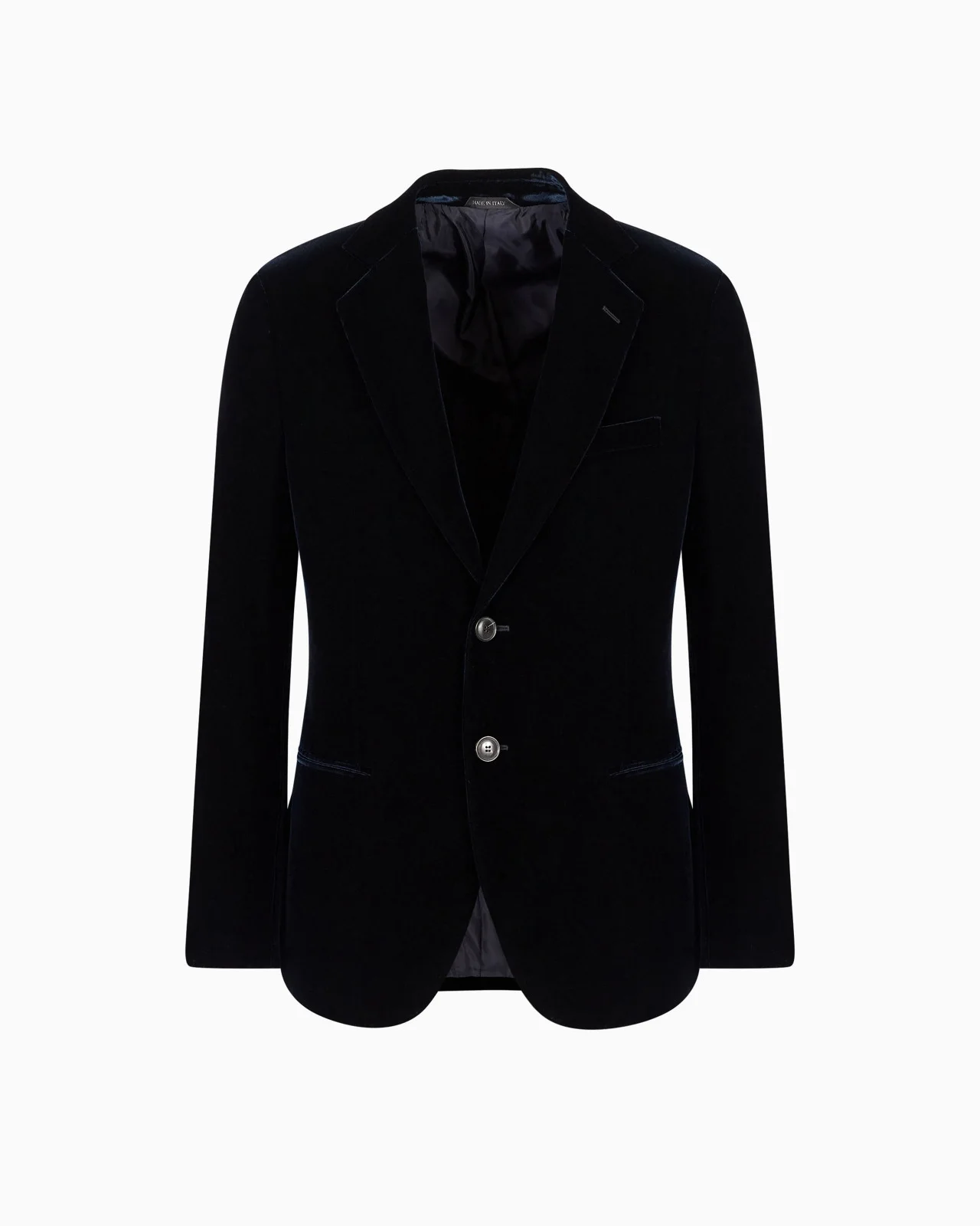 Icon George line single-breasted stretch-velvet jacket - 1