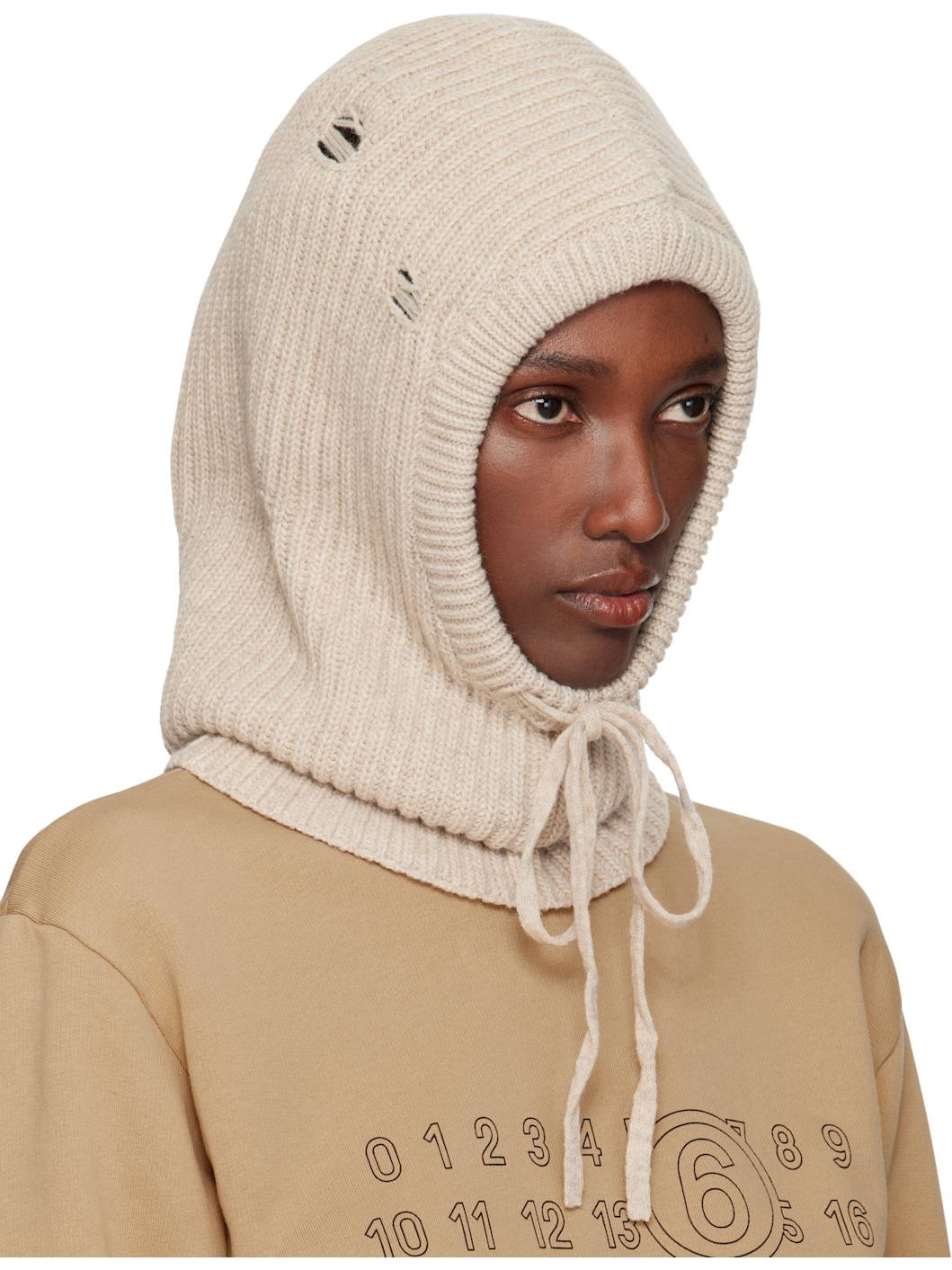 Beige Wool Hood - 2