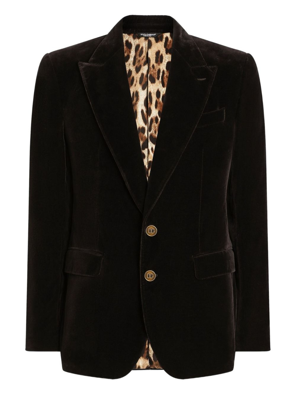 velvet gold-button blazer - 1