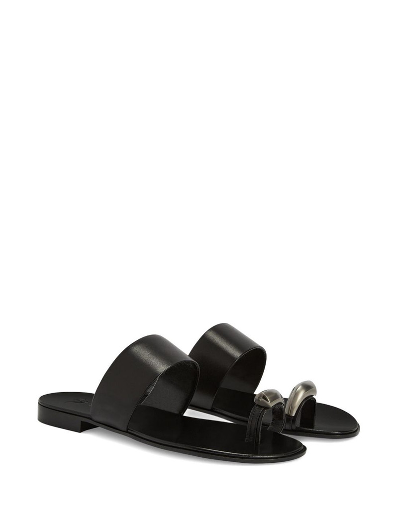 Giuseppe Zanotti Norbert leather single-band toe-ring sandals outlook